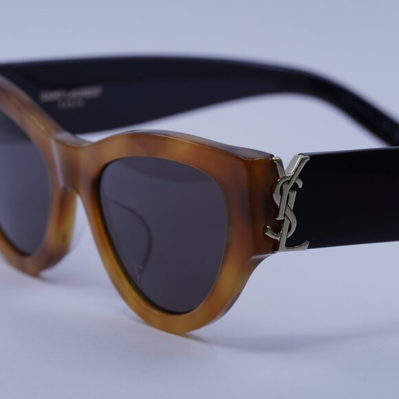 Saint Laurent SL M94/F 004 Sunglasses Havana/Black Cat Eye Frame, Black Lenses main image 5
